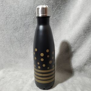 15 oz Stainless Steel Black and Gold Drink Bottle